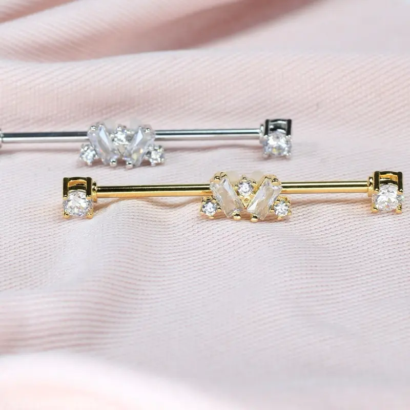 14G Dainty Sparkling Industrial Babel Body Jewelry (Note: Core details preserved due to limited product information; spelling error fixed for clarity)