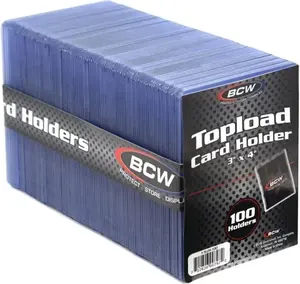 3x4 Standard Topload Card Holders - 100 Pack | Toploader Hard Plastic Card Sleeves for Baseball, Football, Basketball, Pokemon, Yugioh, MTG Cards | Clear Card Protector Sleeves