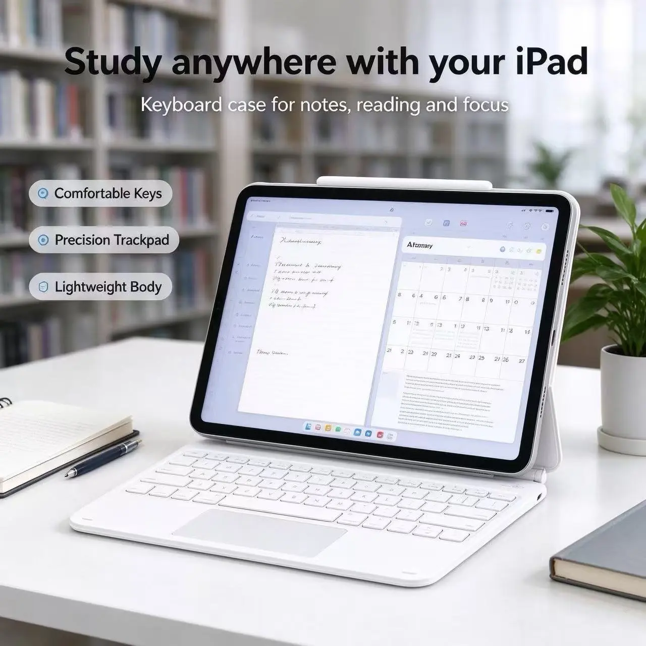 Magnetic Floating Detachable Bluetooth Keyboard Case for iPad Air 11"(M3/M2), iPad Air 5/4 Gen 10.9", iPad Pro 11" 2/3/4 Gen, Ultra Thin PU Leather Cover, Backlit Keys, Multi-Touch Trackpad, Adjustable Stand, Travel Office Ready