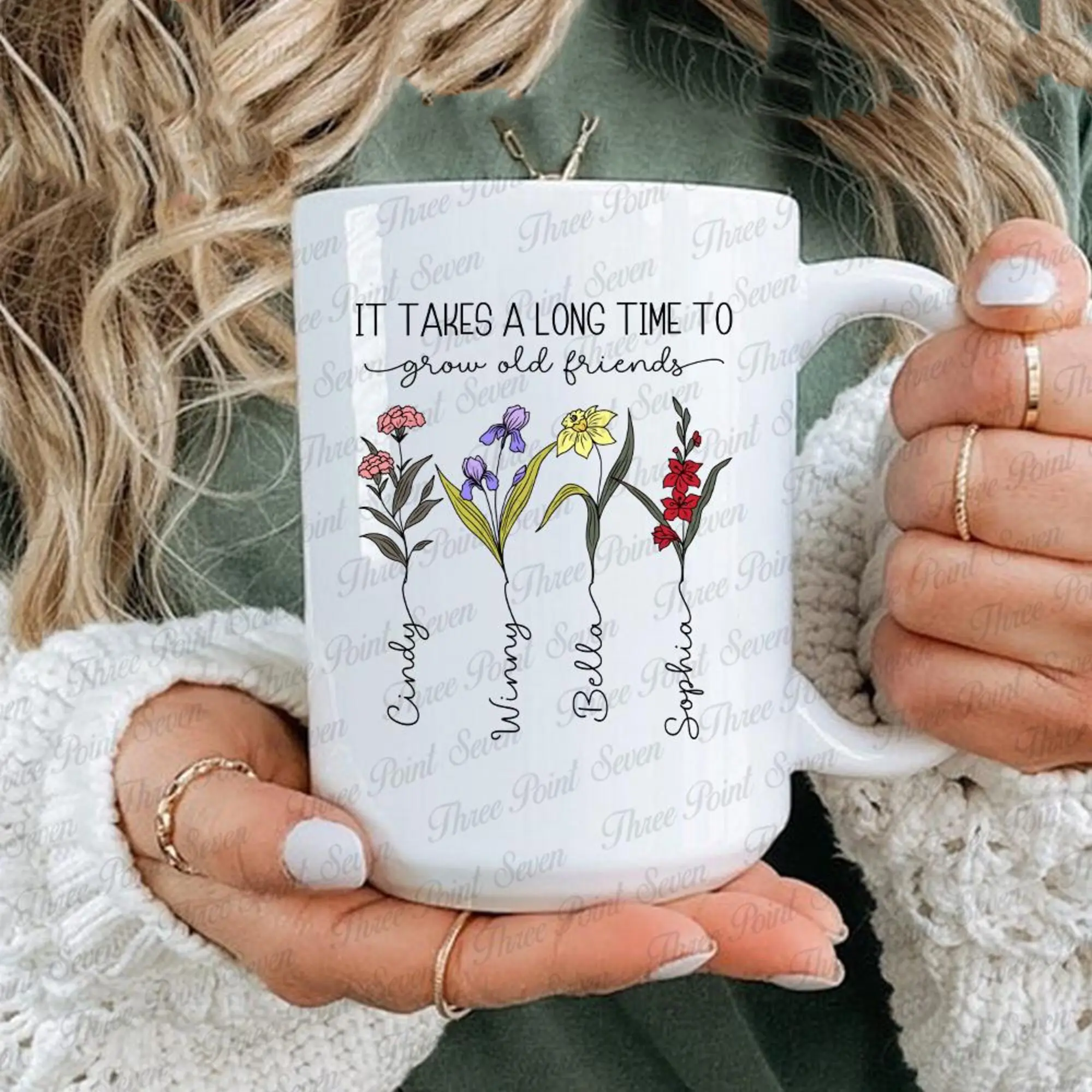 Personalized Friendship Mug, Long Time to Grow Old Friends Mug, Gift For Besties