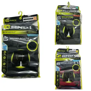 AND1 Men's Boxer Briefs 6" Inseam Breathable Mesh Dry Fit 6 Pack Casual Activewear Socks Stylish Athletic Beige Black Plain Sport Sportswear