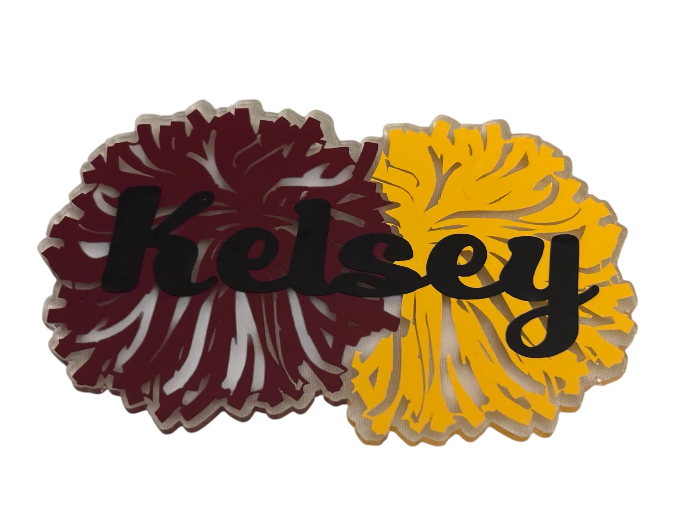 Personalized Pom Pom Ornament School Spirit Cheerleader Coach Cheer Christmas Tree Decor