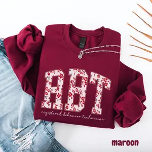 RBT T Shirt or Sweatshirt, Floral Toile de Jouy ABA Therapy Shirt, Registered Behavior Technician Tee, Behavior Therapist Gift