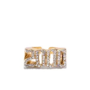 2000 Ring Embellished Old English Year Ring - Gold