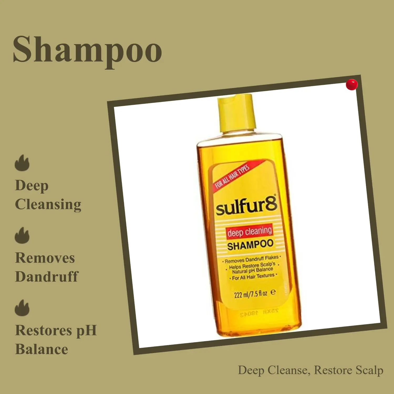 Swisa Beauty Sulfur8 Anti Dandruff Shampoo, Deep Cleanse Formula to Restore the Scalp, Sulfate-Free for All Hair Types, All Types
