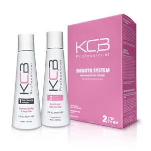 2 Steps Brazilian Keratin Hair Treatment for Smoothing and Hair Frizz Control, Complex Blowout, Straightening, All Hair Types, Formaldehyde Free, 3.38 Fl oz / 100ml Kit