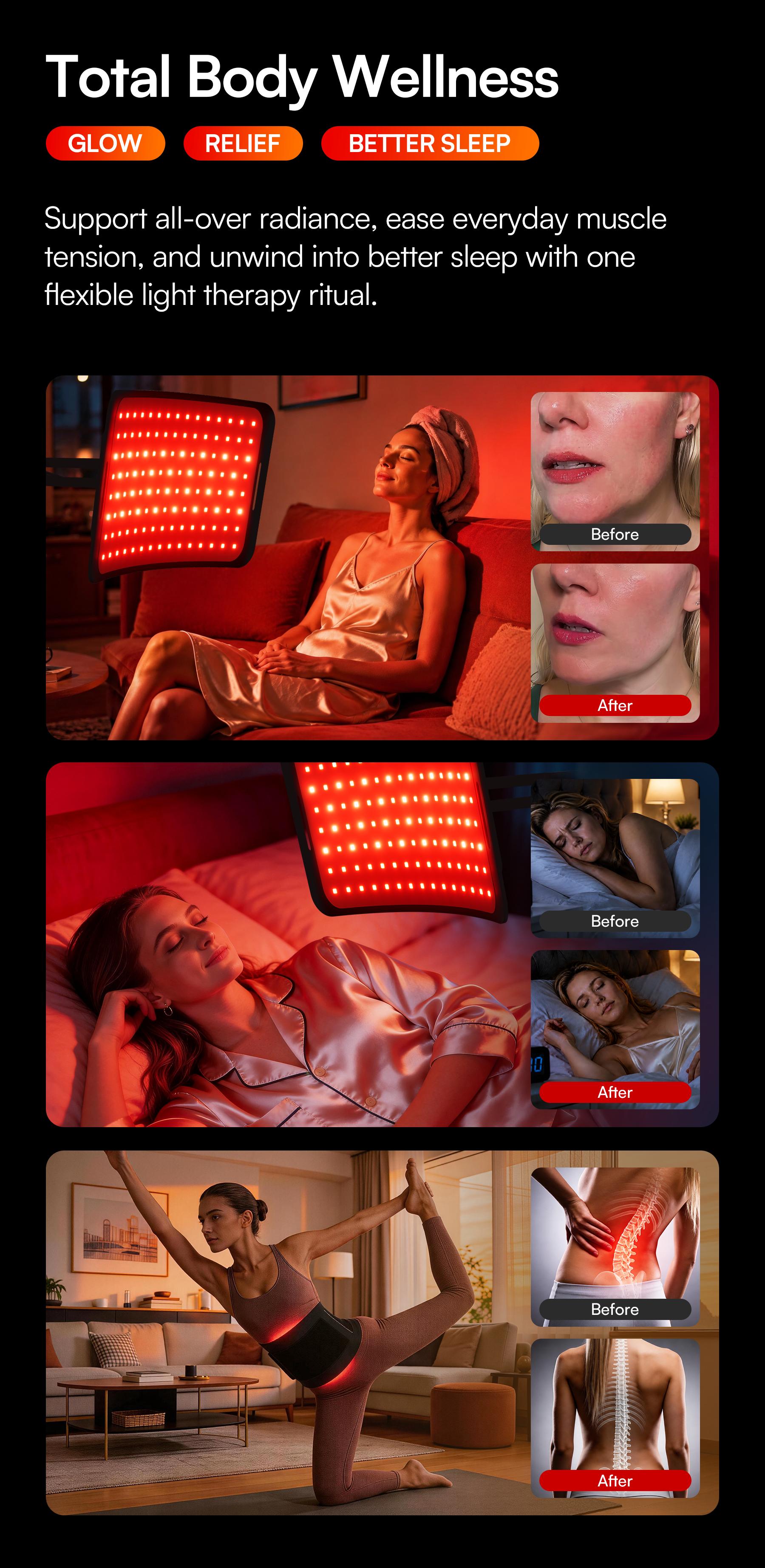 INIA GLOW FLEX 1064nm Deep-NIR Red Light Therapy System, From Full-Body Panel to Wearable Wellness, Cordless Body Strap for Relief, Sleep & Full-Body Glow,Summer Beauty Gift Ideas, Back to school, Back to school haul