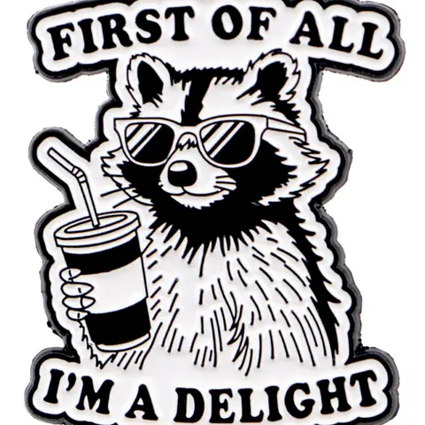 Cute Raccoon Cartoon Design Brooch Pin Clip, Lapel Brooch, Unisex Fashion Accessory for Hats Bags Jackets, All Season Wearable Jewelry Gift, Alloy Brooch Pin