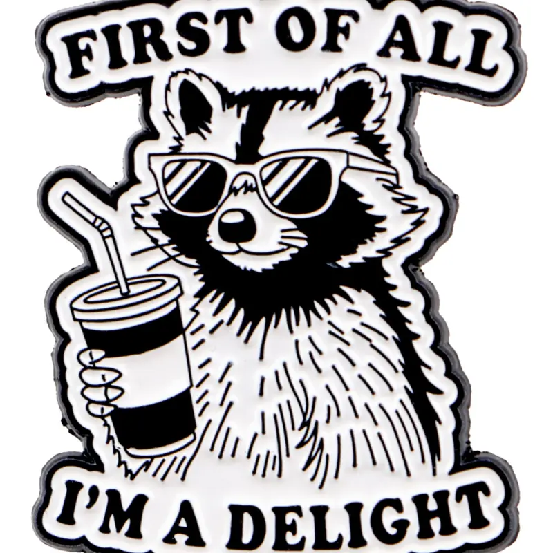 Cute Raccoon Cartoon Design Brooch Pin Clip, Lapel Brooch, Unisex Fashion Accessory for Hats Bags Jackets, All Season Wearable Jewelry Gift, Alloy Brooch Pin