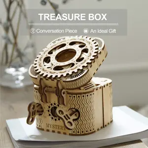 ROKR 3D Wooden Puzzle Password Box Model Kits for Adults and Teens to Build Combination Lock Mechanism Christmas/Birthday puzzle box closering puzzle japaneesepuzzlebox wooden puzzle tabletop games