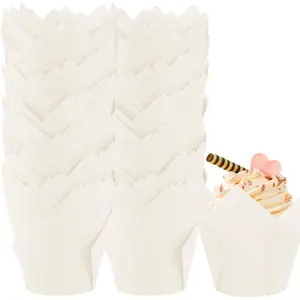 200 count  Cupcake Liners  Baking Cups Muffin Wrappers  for Birthday Parties, Weddings,  Showers, Catering, Restaurants Standard Size (White)