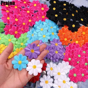 10PCS/lots Daisy Sunflower Flower Embroidery Patch Iron On Patches For Clothing Thermoadhesive Patches On Clothes Jacket Sew DIY bedazzling kit