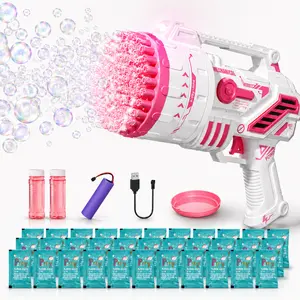 Bubble Machine with Lights, a rechargeable bubble toy, a summer toy for boys and girls, suitable for birthdays and weddings.