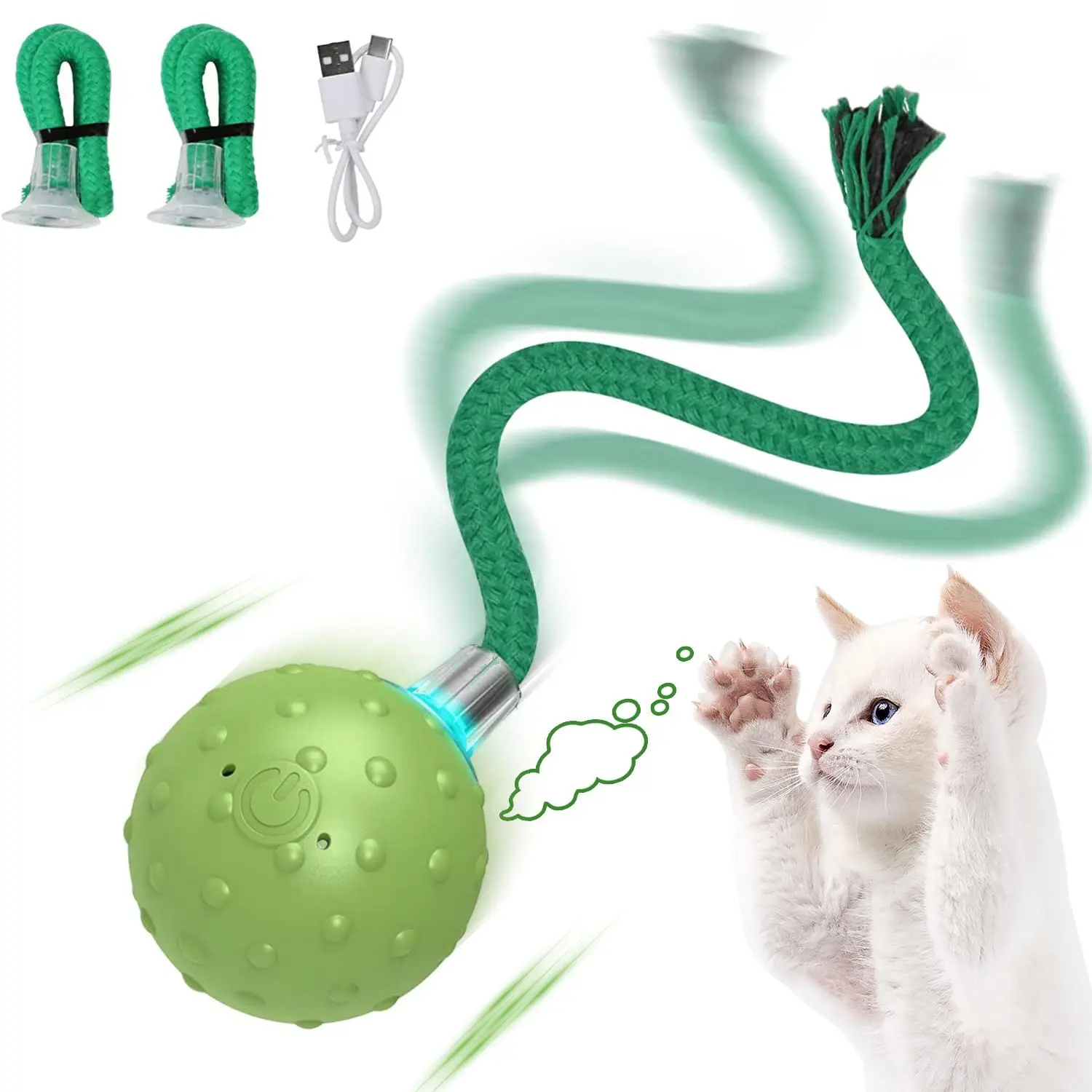 Electric Smart Cat Ball Toy, 1 Set Interactive Cat Ball Toy, Cat Teaser Toy, Pet Supplies for Indoor Outdoor Use
