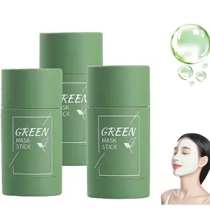 3pcs Green Tea Mask Stick - Blackhead Remover Mask & Hyaluronic Acid Moisturizer - Facial Deep Pore Cleanser - Face Masks For Skincare