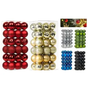 36pcs Shatterproof Xmas Balls Christmas Tree Baubles Hanging Ornaments Decore for Festive Decorations Gold Glitter & Matte Finish