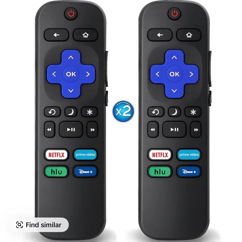 2Pcs Universal Replacement Remote Control Accessories, Works w/ Hisense/Onn/TCL Roku Smart TVs