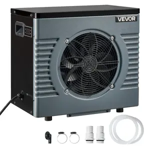 【Summervibes】VEVOR 14710 BTU Pool Heat Pump, Electric Pool Heater for Above Ground Up to 3962 Gallons, Max COP 5.13, Heating & Cooling Dual Mode, Low Noise Smart Inverter Compressor, GFCI Protection for Swimming