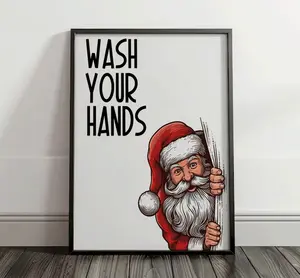 Funny Christmas Bathroom Wall Decor  Christmas Bathroom Prints  Holiday Decor  Christmas Wall Art  Christmas Printable Wall Art