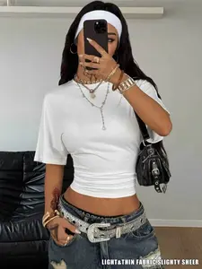 Women's Solid Color Top, Casual Fashion, Perfect for Daily Wear, Campus Style, Home, Comfortable and Stylish