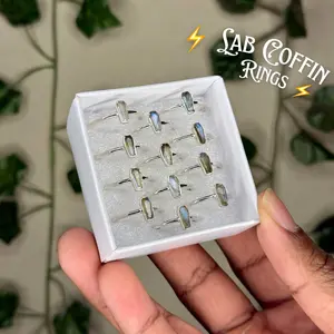 Labradorite Coffin Rings
