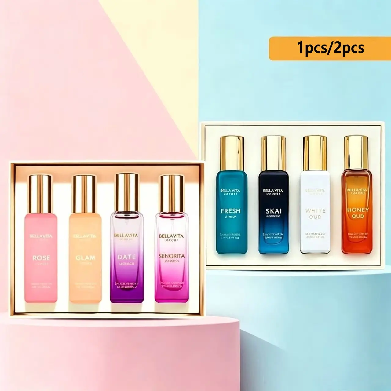 4x20ml Sweet Vanilla Perfume Set for Women, Gourmand Fragrance Inspired by Marshmallow Oud, Long Lasting Travel Eau De Parfum, Layering Scent Gift, Fragrance Sets