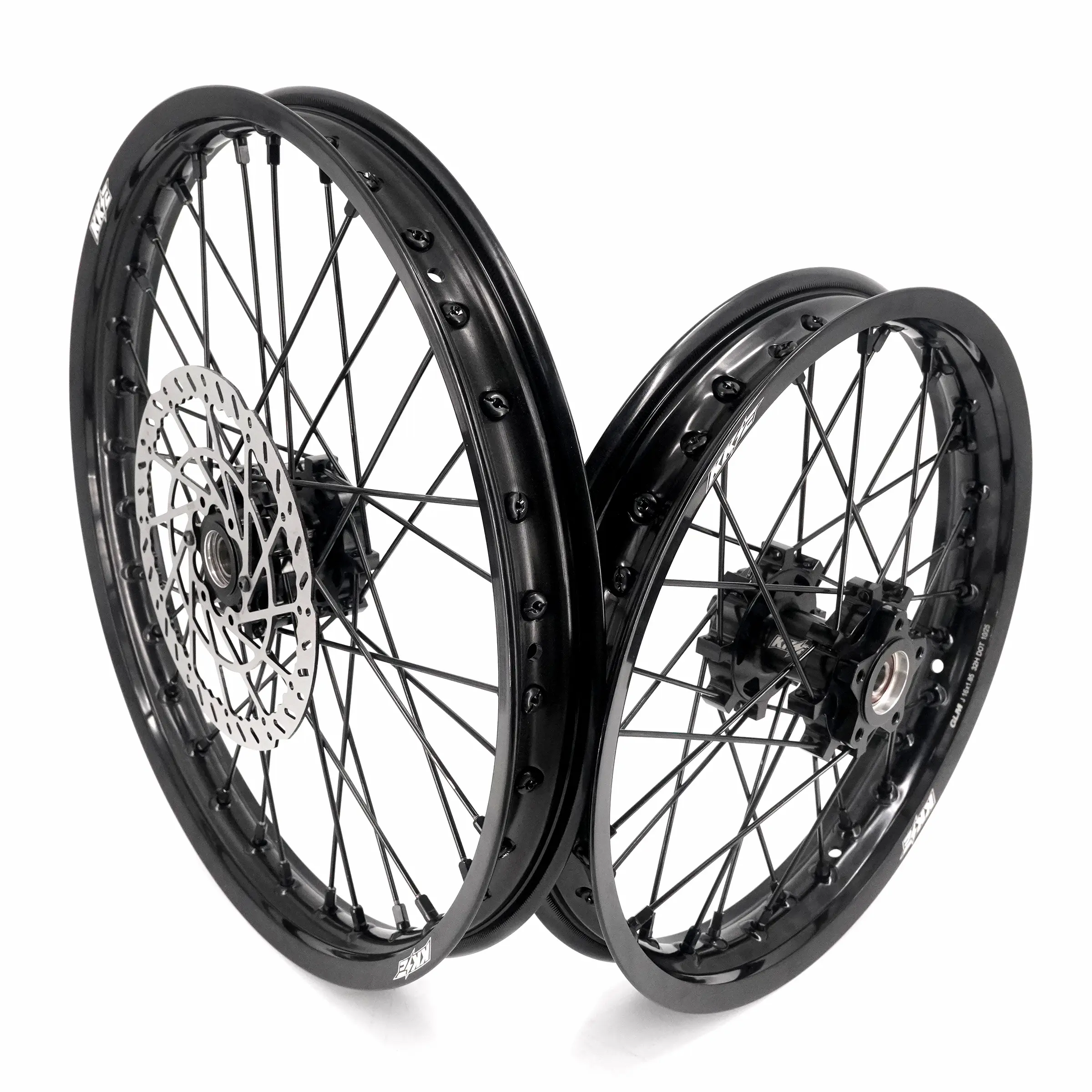 KKE 19/16 in. Upgraded Wheels Rims for SurRon Light Bee X 2019-2025, 6082-T6 Aluminum CNC Hub, 7050-T6 Gloss Black Rims, High-Quality Spokes, 304 Stainless Steel Components, Alloy Nipples, 330 lb Load Capacity, 12-Month Warranty, DOT Approved, Custom Fit,