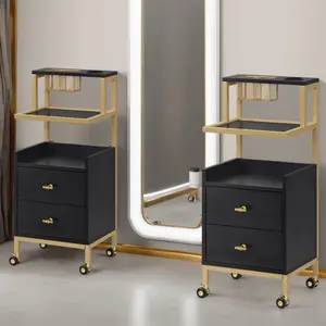 Beauty Salon Trolley with Tool Holders & Wheels, SPA Barber Rolling Cart, Metal Frame 2084 Beauty Salon Trolley with Tool Holders & Wheels, SPA Barber Rolling Cart, Metal Frame 2084