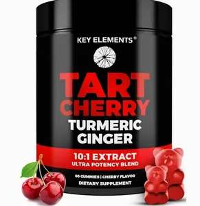 [Ultra Strength] Tart Cherry Gummies Extract with Turmeric & Ginger - Natural Tart Cherry Supplement for Uric Acid Cleanse Support & Recovery Gummies