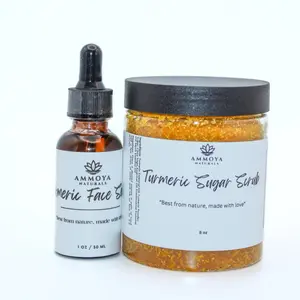 Turmeric Sugar Scrub and Turmeric Face Serum Duo facialscrub Lightweight Skincare Comfort Gentle