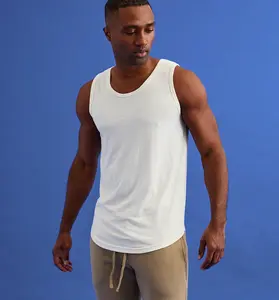 Tri-Blend Scallop Tank Top | White