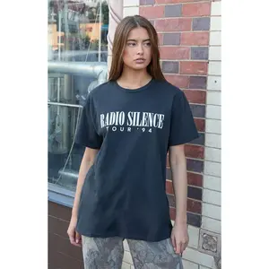 John Galt Women's Penelope Radio Silence Tour Oversized T-Shirt - Multicolor