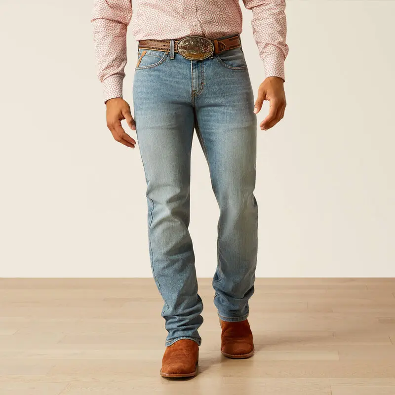 Ariat M7 Ray Men's Pro Series Jeans - Low Rise, Slim Fit, Straight Leg, Durable Ring-Spun Stretch Cotton-Polyester-Elastane, Menswear Casual Bottoms, Pants, Denim, Clothes, Casual Wear, Ring-Spun Yarn, Straight Legs, Plain, Low Waist, Full Length, Button,