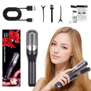 Electric Hair Trimmer Automatic Straightener, Multi-Functional Hair End Clipper, Portable Wireless Design, C-Type Charging Support