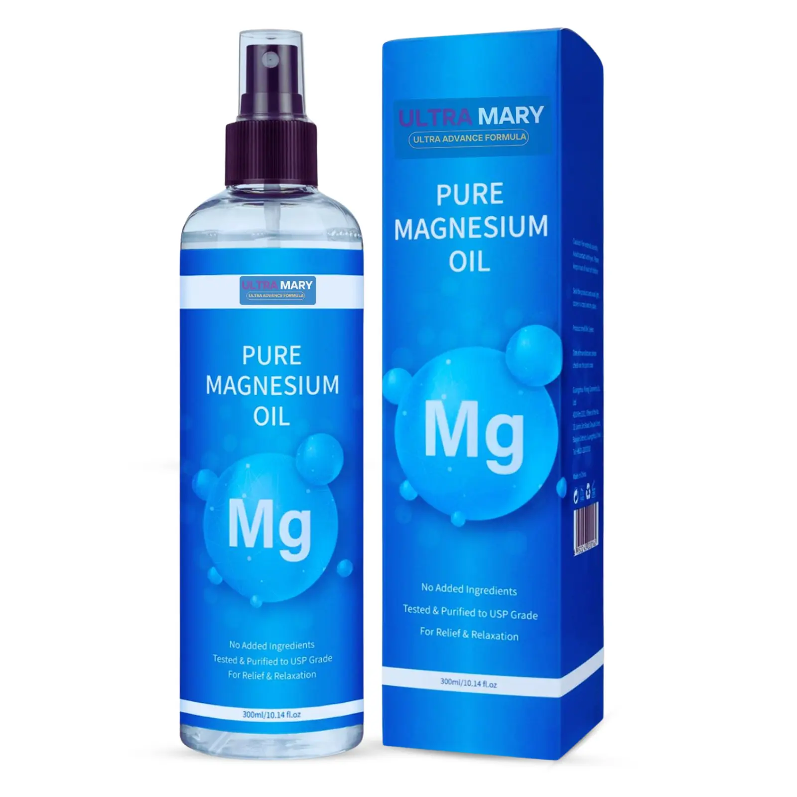 B-EXPERTS Ultra Pure Magnesium Oil Spray 300ml USP Grade Rapid Absorption Quick Dry No Residue Alcohol-Free Muscle Relaxation Joint Support Better Sleep Body Care Daily