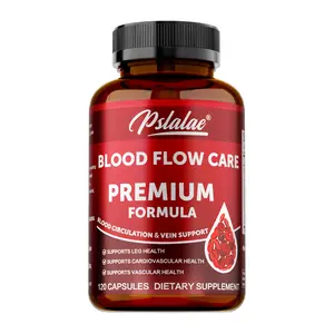 Pslalae Blood Circulation Nutritional Supplement, 120 capsules, highly effective, contains niacin, L-arginine, ginger, chili, and hawthorn, suitable for leg veins, heart, and blood vessels.