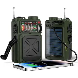 RE40 Portable Shortwave Radio FM/AM/SW/WB Receiver, 4000mAh  Radio with  and NOAA , Pocket Radio Rechargeable
