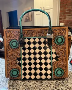 *SALE* Genuine hand tooled & painted leather tote bags- See other options below!