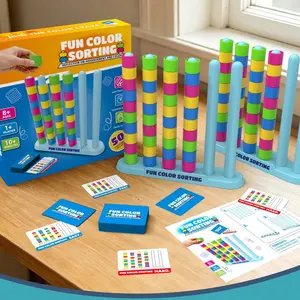 Color Classification Stacking Puzzle Game, Kids Family Interactive Board Game, Color Matching Challenge, Stem Toy, Portable Party Gift