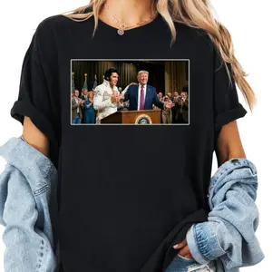 The King with The King T-Shirt, Trump and Elvis  Shirt, Unisex Donald Trump Elvis Graphic Tee, MAGA Shirt