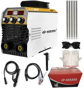 ADESKE MMA-155 Portable Welding Machine – Dual Voltage 110/220 volts , 120A Output, Digital Display, Overload Protection, Complete Welding Kit for Hom