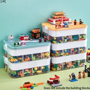 Puzzle Block Sorting Storage Box, Plastic Storage Bins, Organize Toy Parts, Ideal for Kids' Room, Durable Design, Perfect Gift for Children