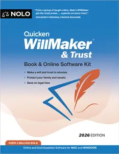 Quicken Willmaker & Trust 2026: Book & Online Software Kit -- Editors Of Nolo, Paperback