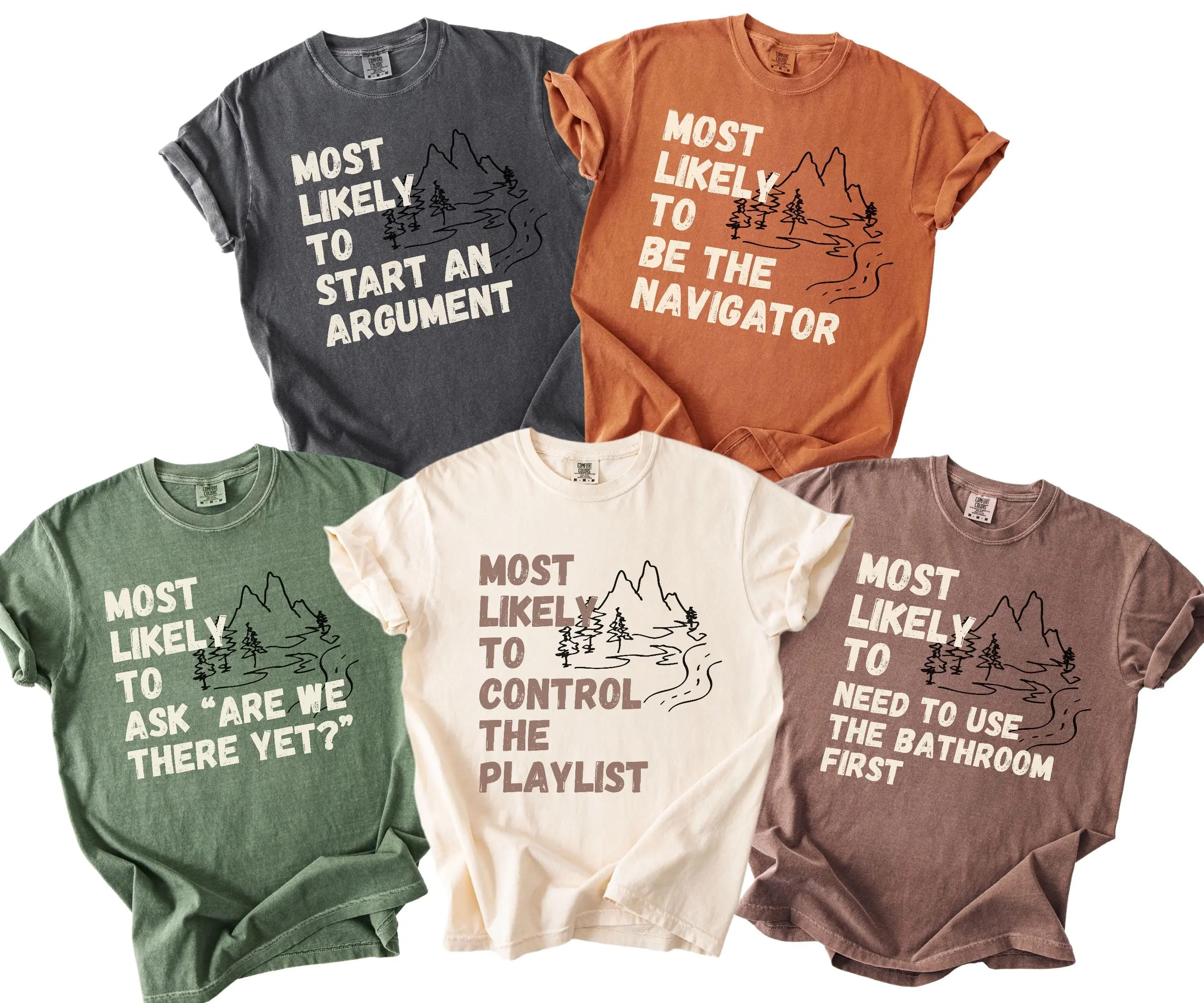 Comfort Colors Most Likely To Family Road Trip T-Shirt, Custom Family Vacation Graphic Tee, Group Matching Trip Shirts, Funny Family Travel Apparel, Summer Vacation Gift for Women & Men