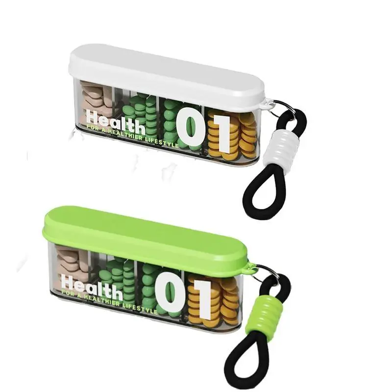 Buy One Get One FreeBPA-Free Travel Pill Dispenser – 4 Compartment Organizer with Wide Opening for Easy Access