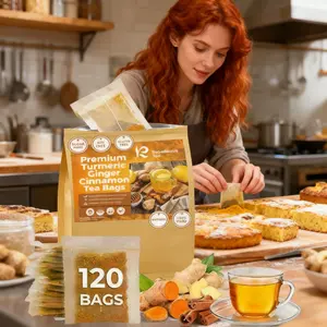 Sunrise Turmeric Harmony Herbal Tea 120 Count USDA Organic Caffeine-Free Vegan Botanical Blend for Digestion & Immunity Eco-Friendly Tea Bags with Turmeric Ginger & Cinnamon