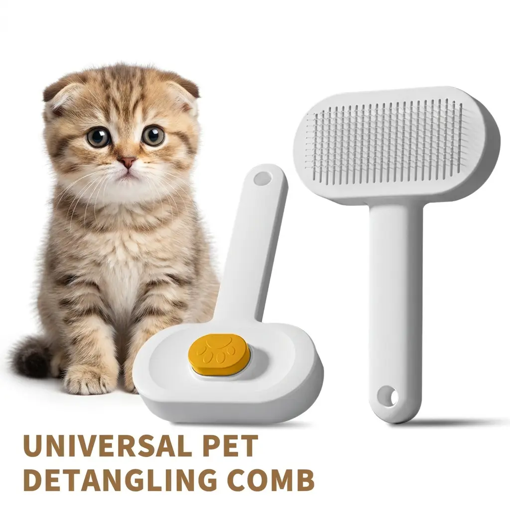 Right-Handed Slicker Brush, Universal Pet Detangling Comb for Cats and Dogs, Gentle Daily Grooming Tool with Soft Durable Design