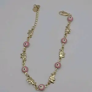 ELEPHANT'S with pink eyes Turkish bracelet gold-plated