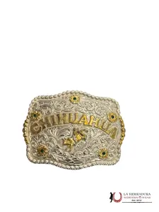 GOLD SILVER CHIHUAHUA HEBILLA