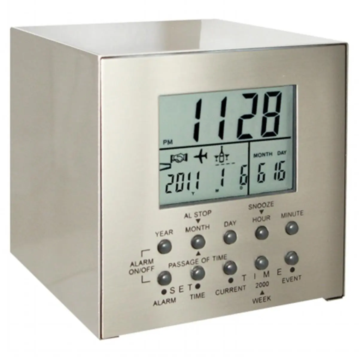 212 MAIN Natico Originals Matte Aluminium Cube Clock - Countdown Clock for Wedding, Event Decor, Wedding Gift, Gift
